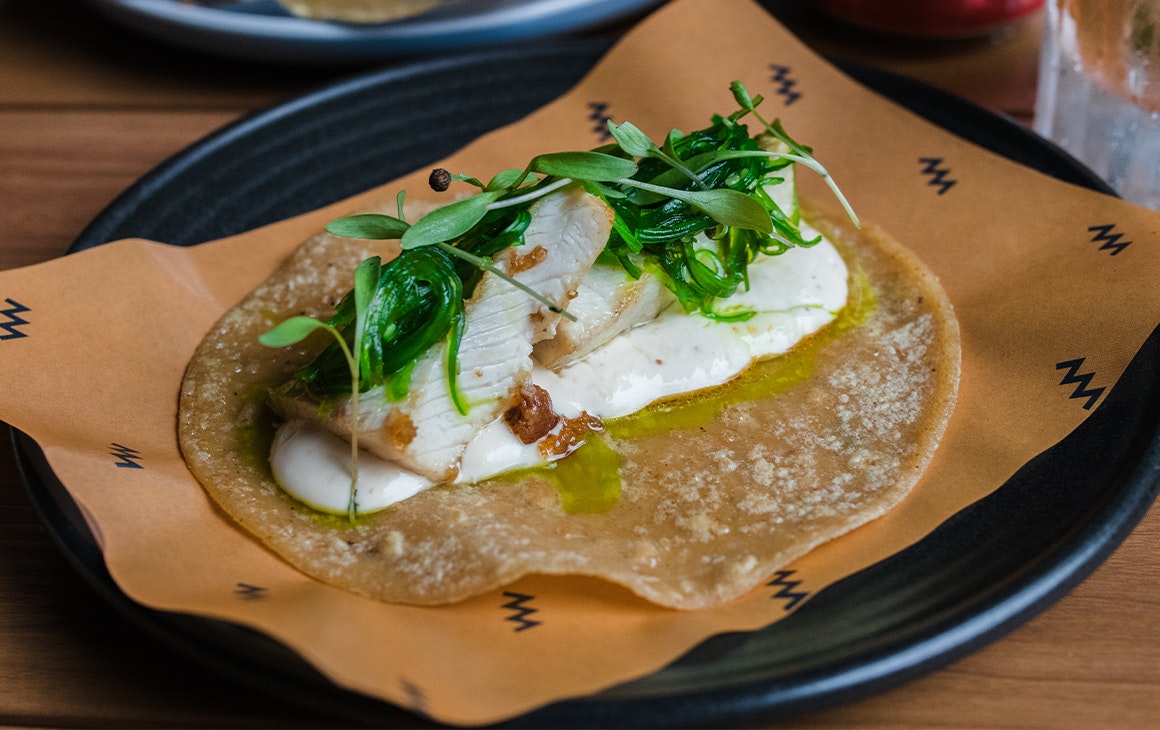 a grilled fish taco
